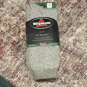 Wigwam Gray Wool Boot Socks